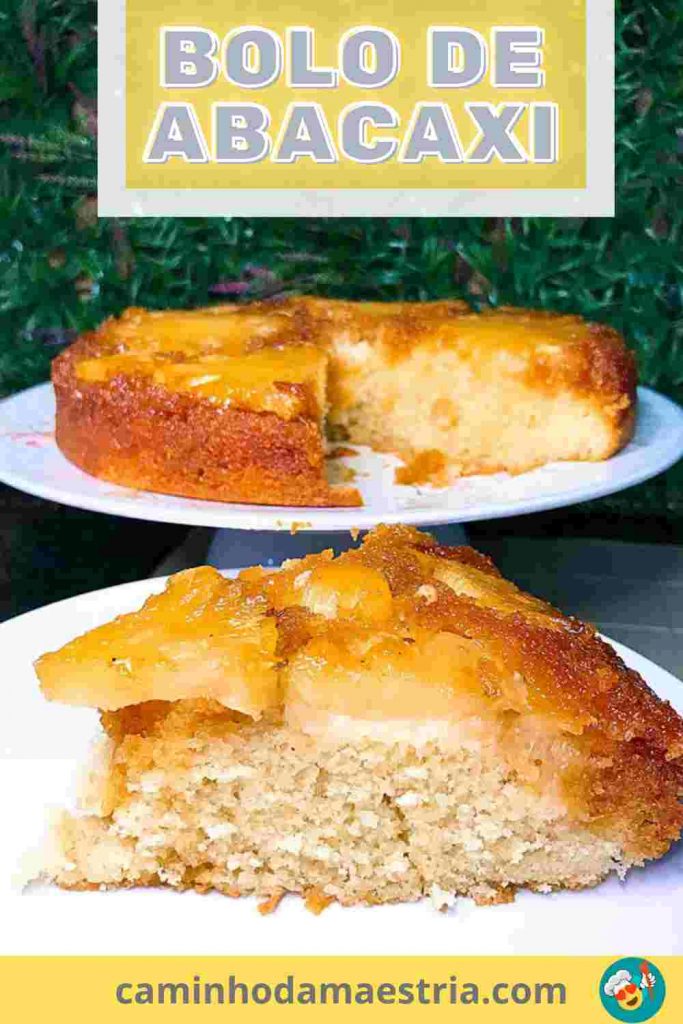 fatia de bolo de abacaxi simples